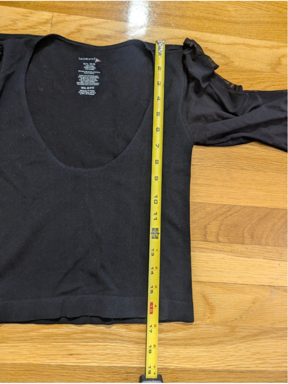 Free People Intimately Black Mesh Balloon Sleeve Top Medium M/L - Picture 9 of 10